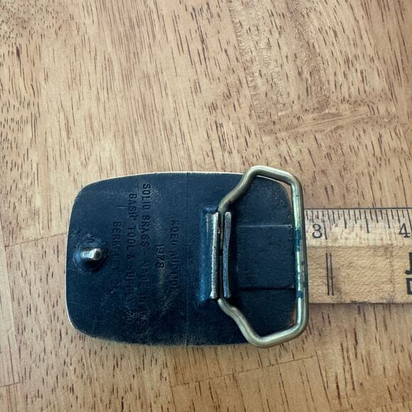 Vintage 1978 KQED Auction Brass Belt Buckle San Francisco Public FM Radio - Picture 9 of 10